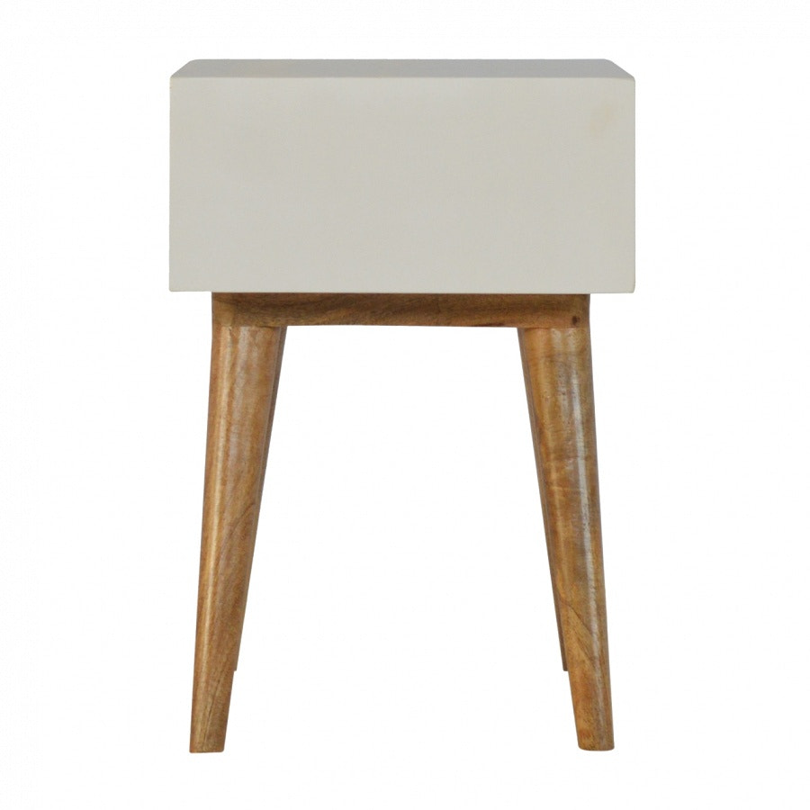 Mocha Bedside Table | White Solid Mango Wood