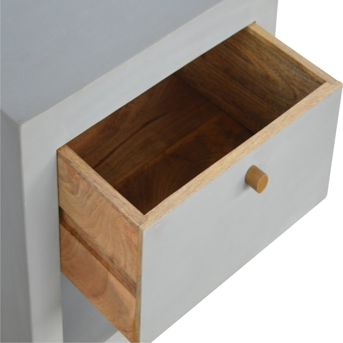 Cement Bedside with Open Slot Bedside Table