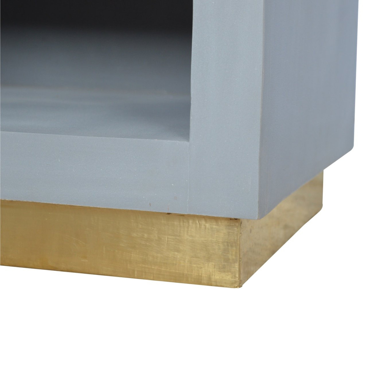 Cement Bedside with Open Slot Bedside Table