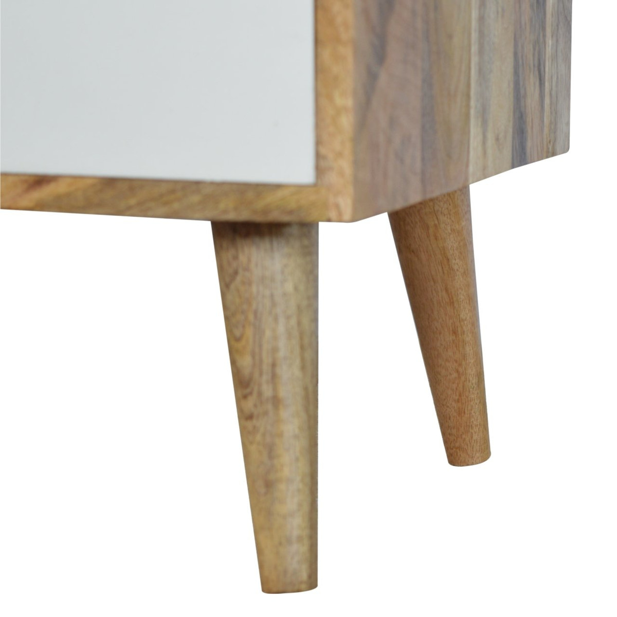 White Painted Raised Back Bedside Table
