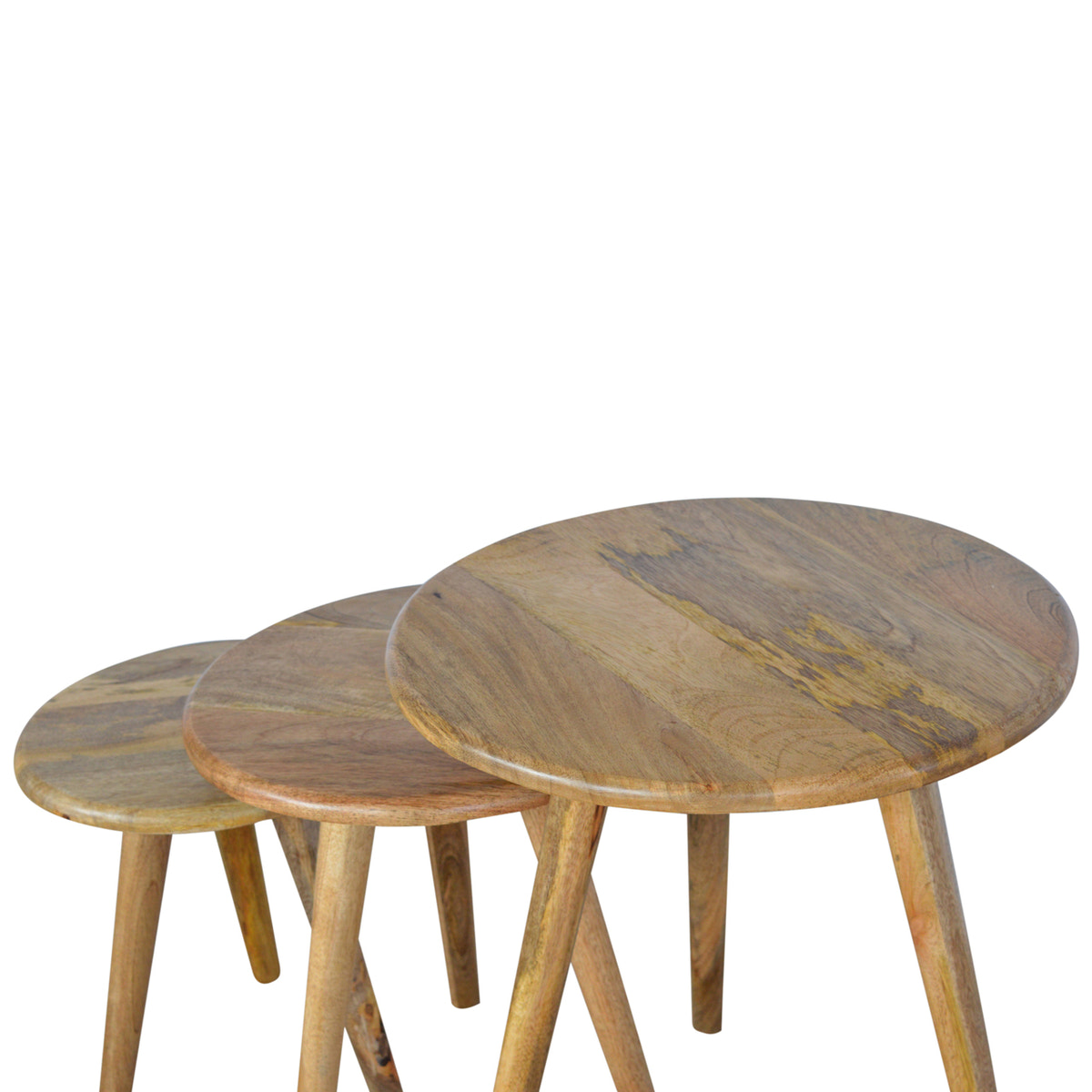 Oak-ish Nordic Nesting Stools Footstool
