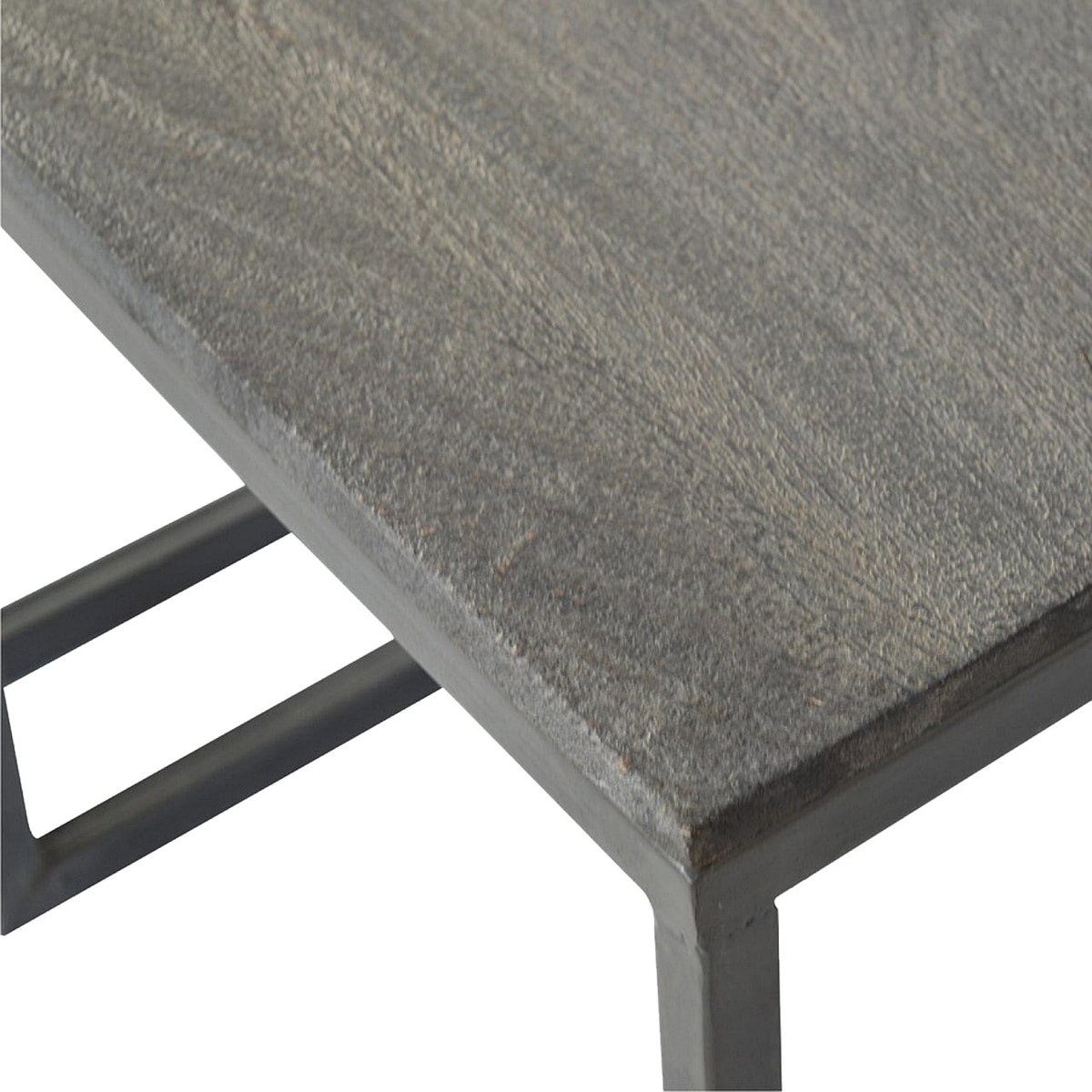 Set of 3 Iron Base Tables Accent Piece | Iron & Mango Wood
