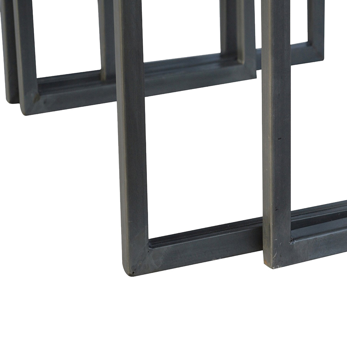 Set of 3 Iron Base Tables Accent Piece | Iron & Mango Wood