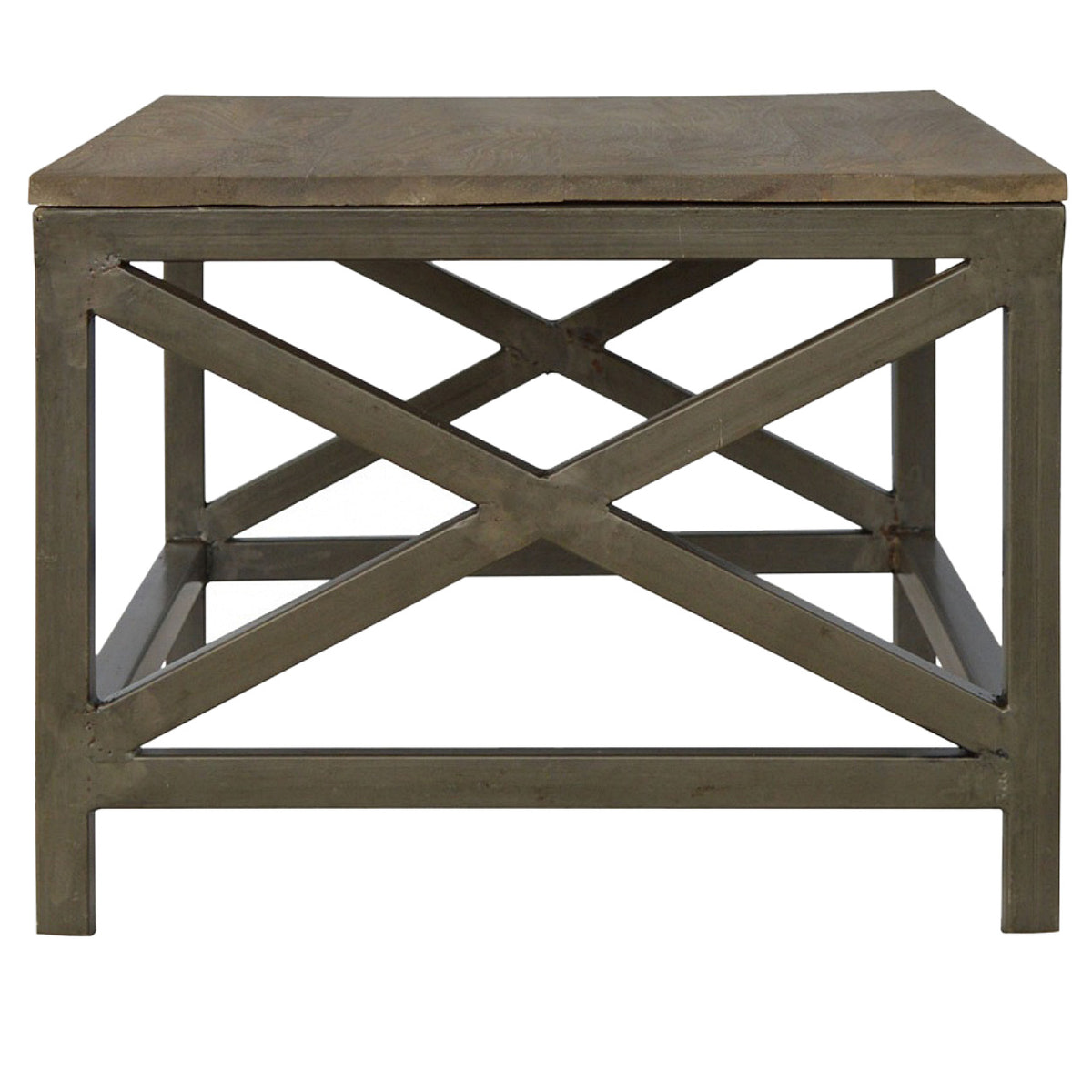 Industrial Cross Metal Oatmeal Coffee Table