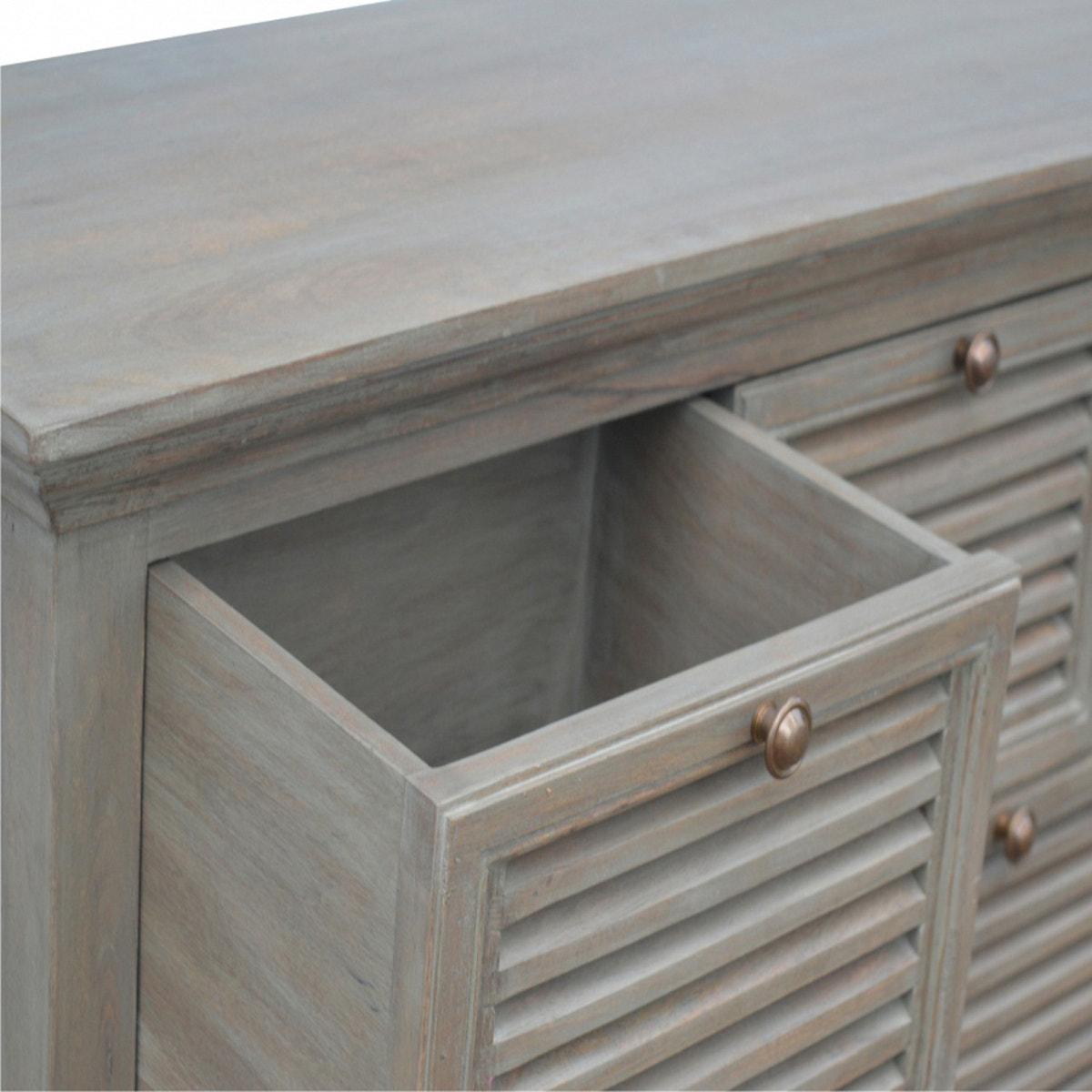 Grey Wash 5 Shutter Buffet Chest of Drawers