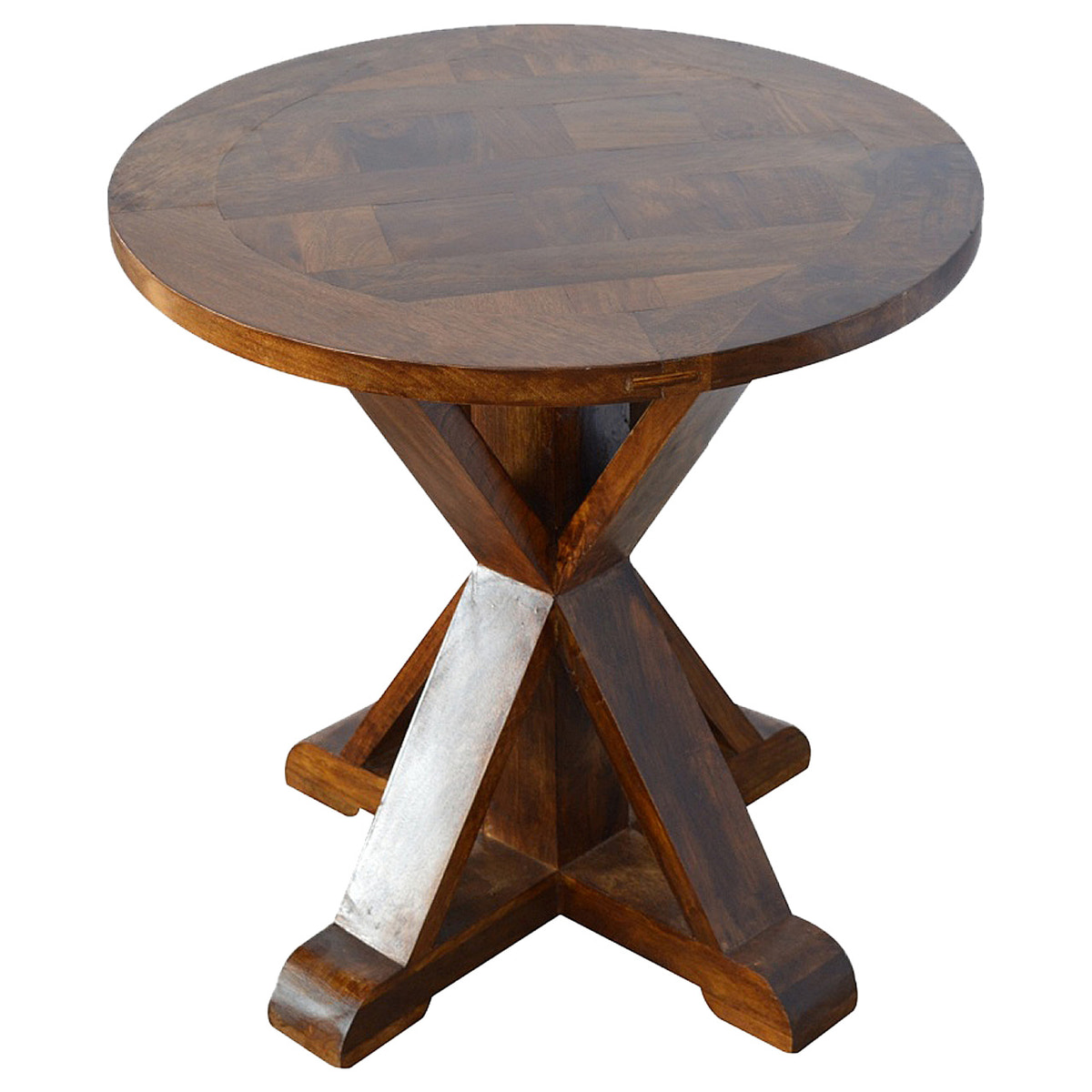 Chestnut Tristle Round Table Chest of Drawers