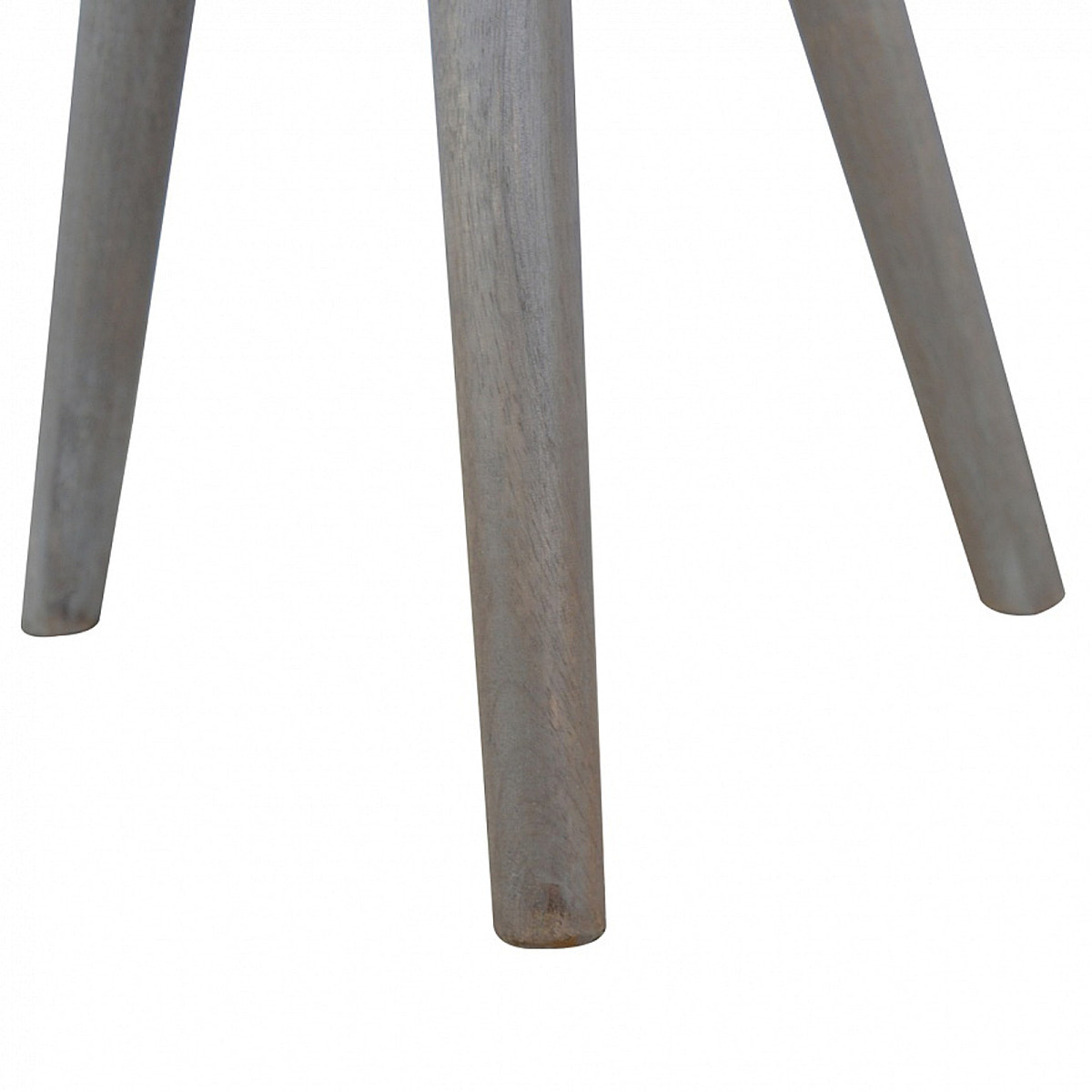 Lulu Round Tripod End Table Accent Piece | Grey Mango Wood