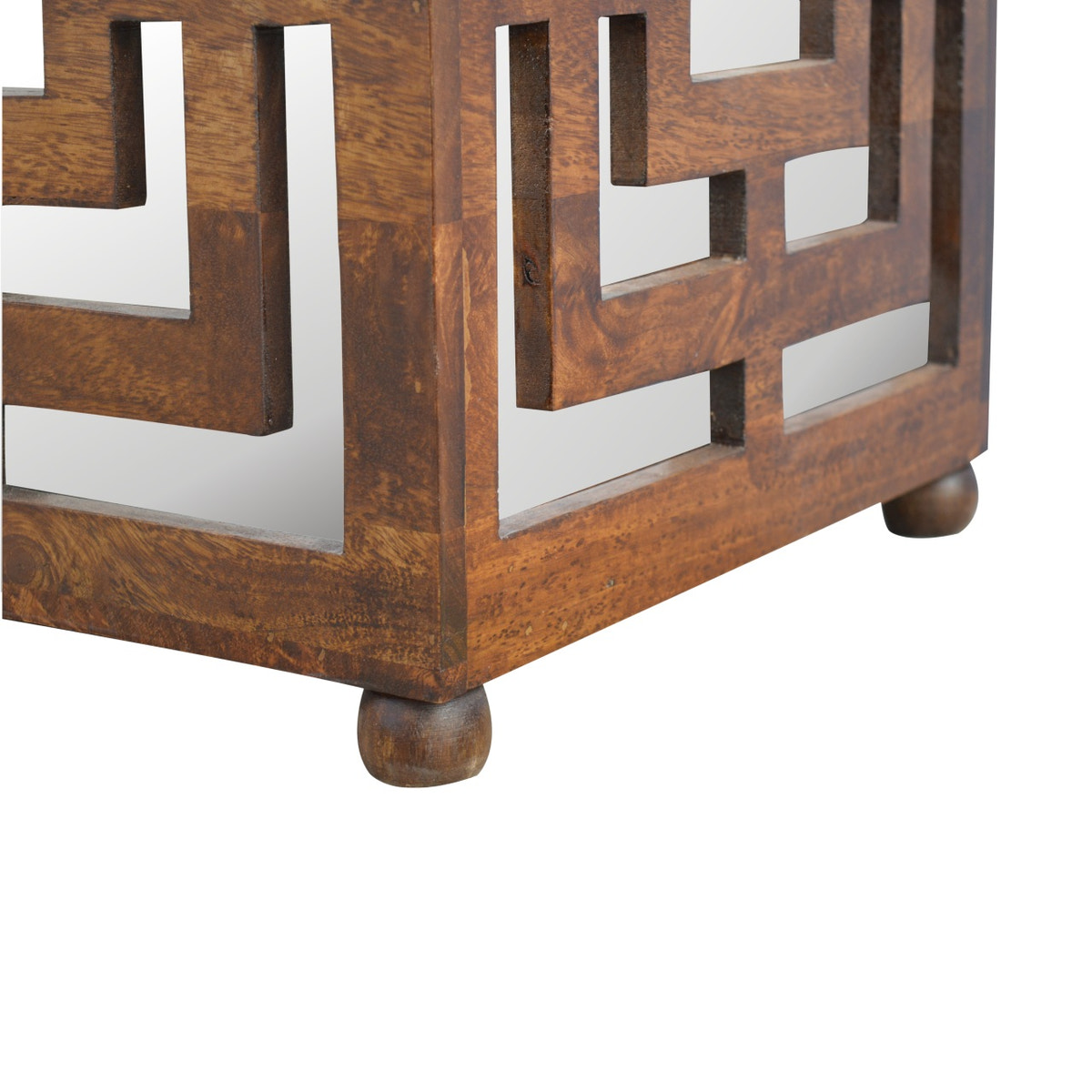 Carved Linen Seat Footstool | Hand-Carved