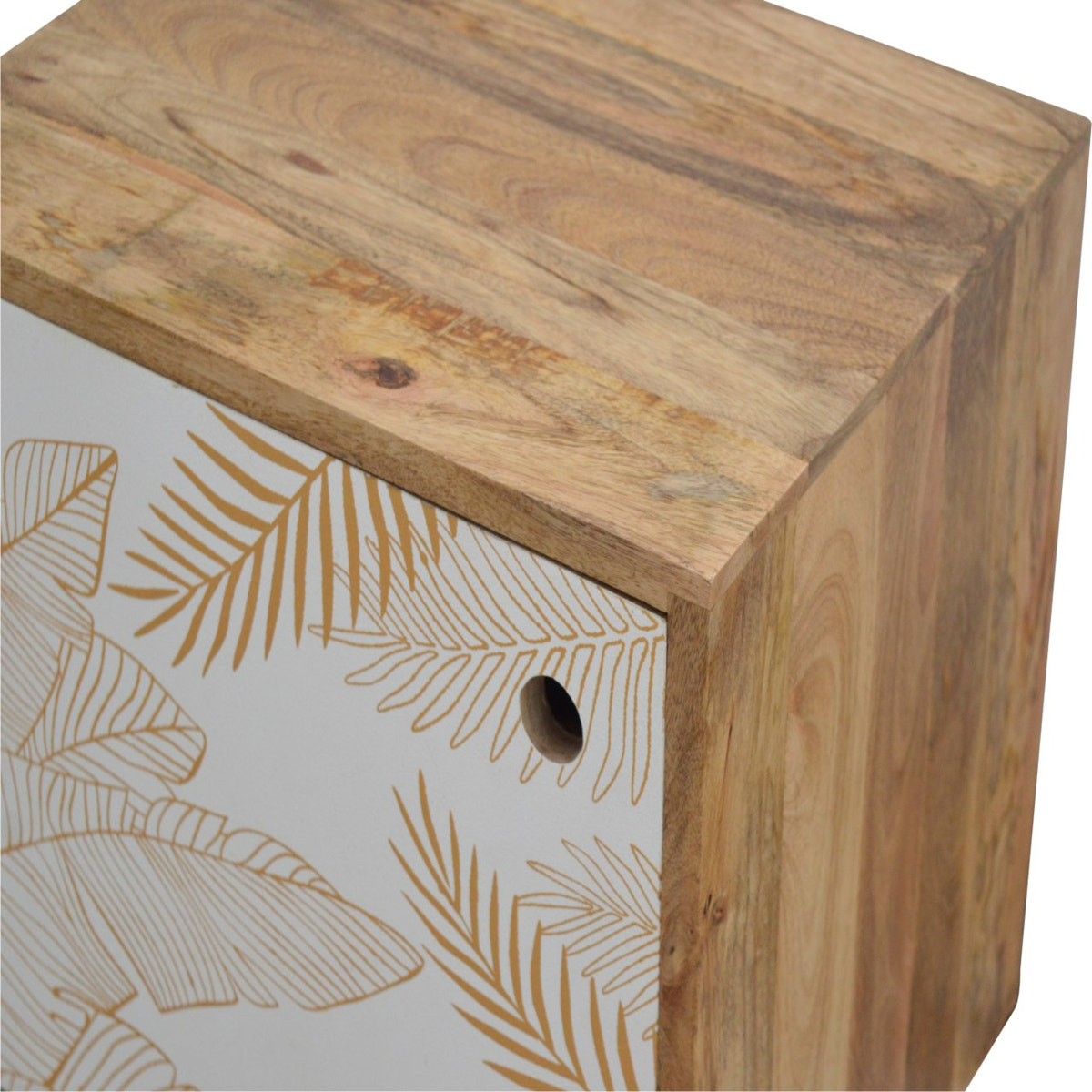 Leaf Screen-printed Bedside Table