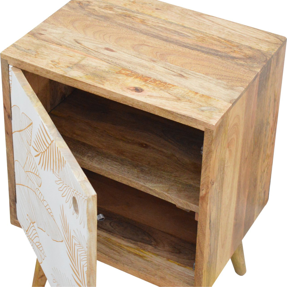 Leaf Screen-printed Bedside Table