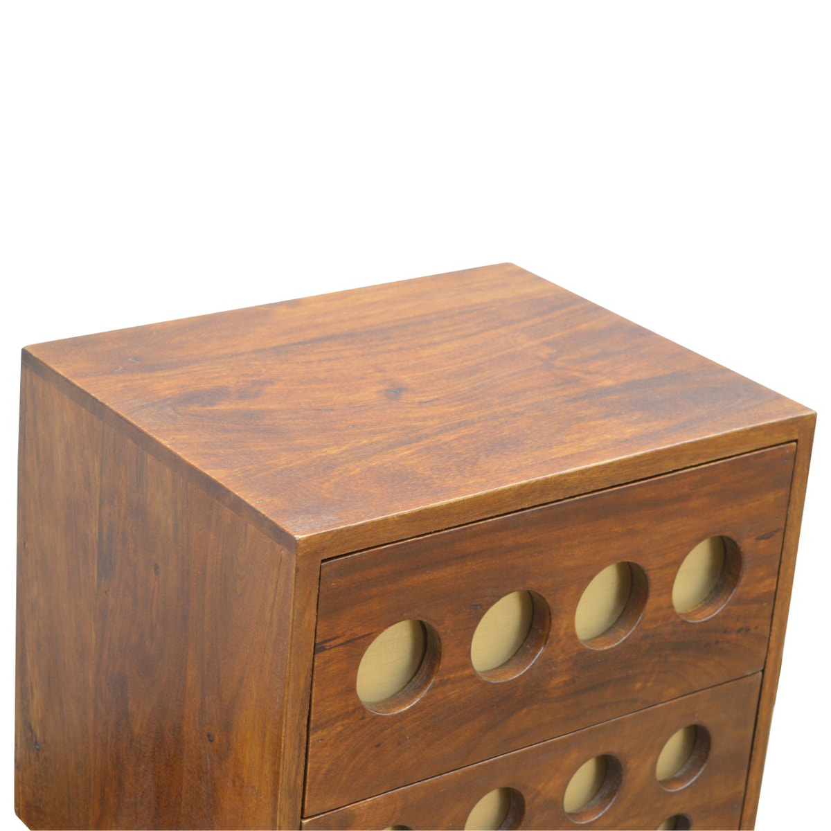 Chestnut Brass Cut-out Bedside Table