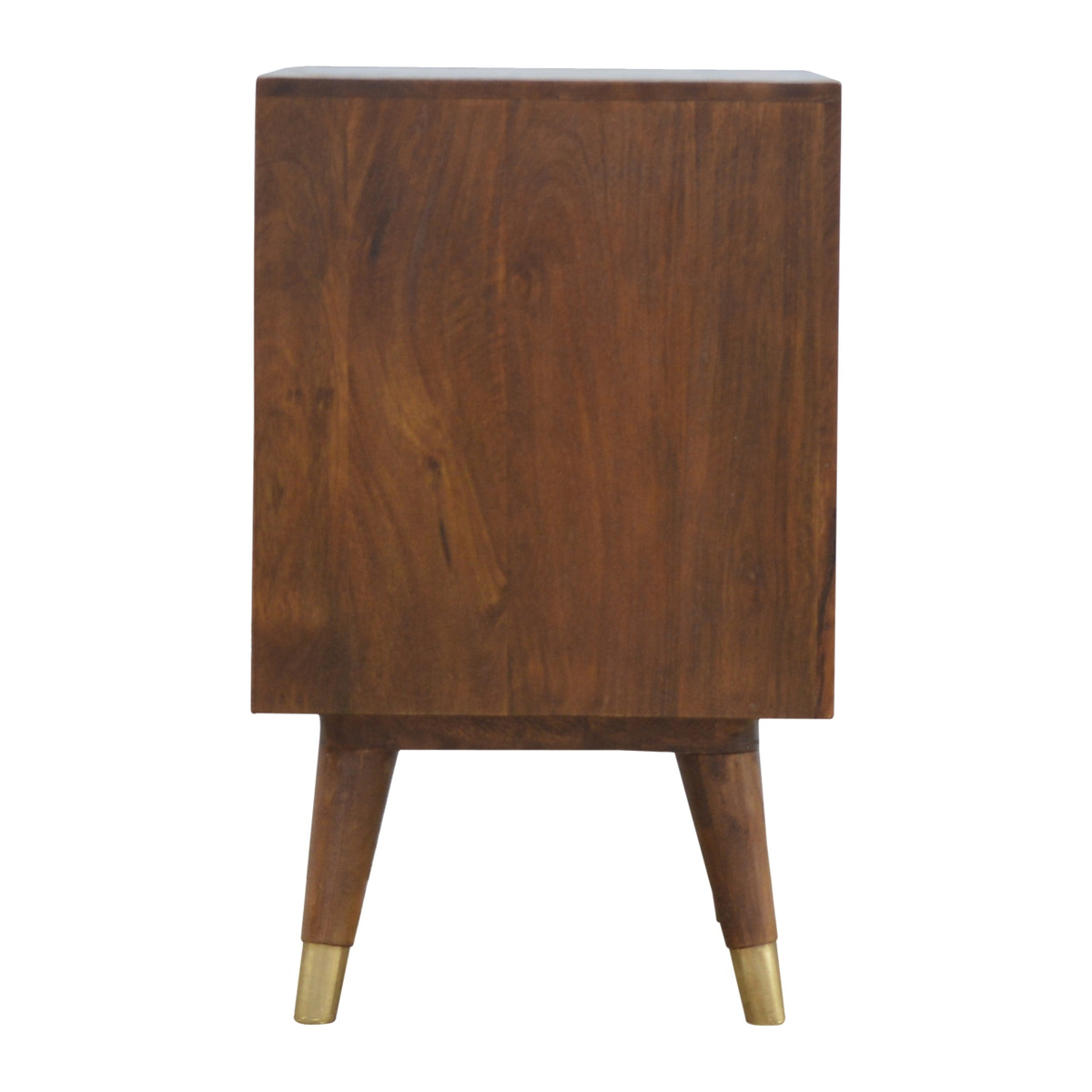 Chestnut Brass Cut-out Bedside Table
