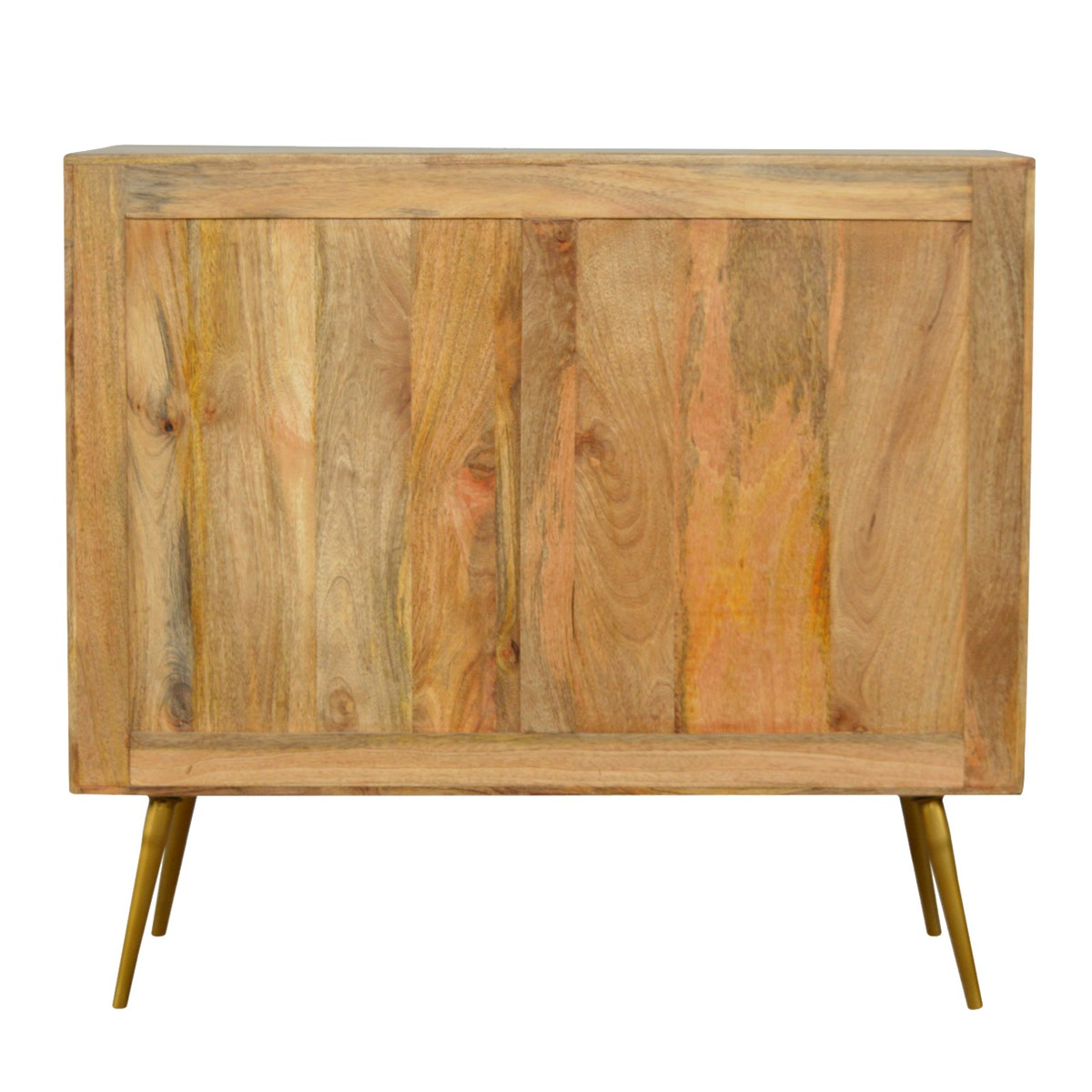 Sleek Cement Brass Inlay Chest of Drawers | Oak Mango Wood
