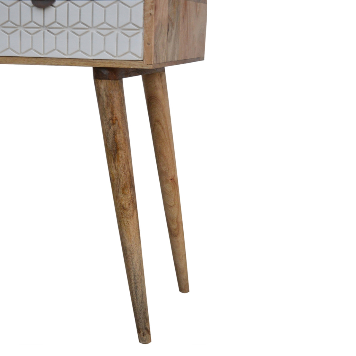 Sleek White Carved Console Table | Hand-Carved