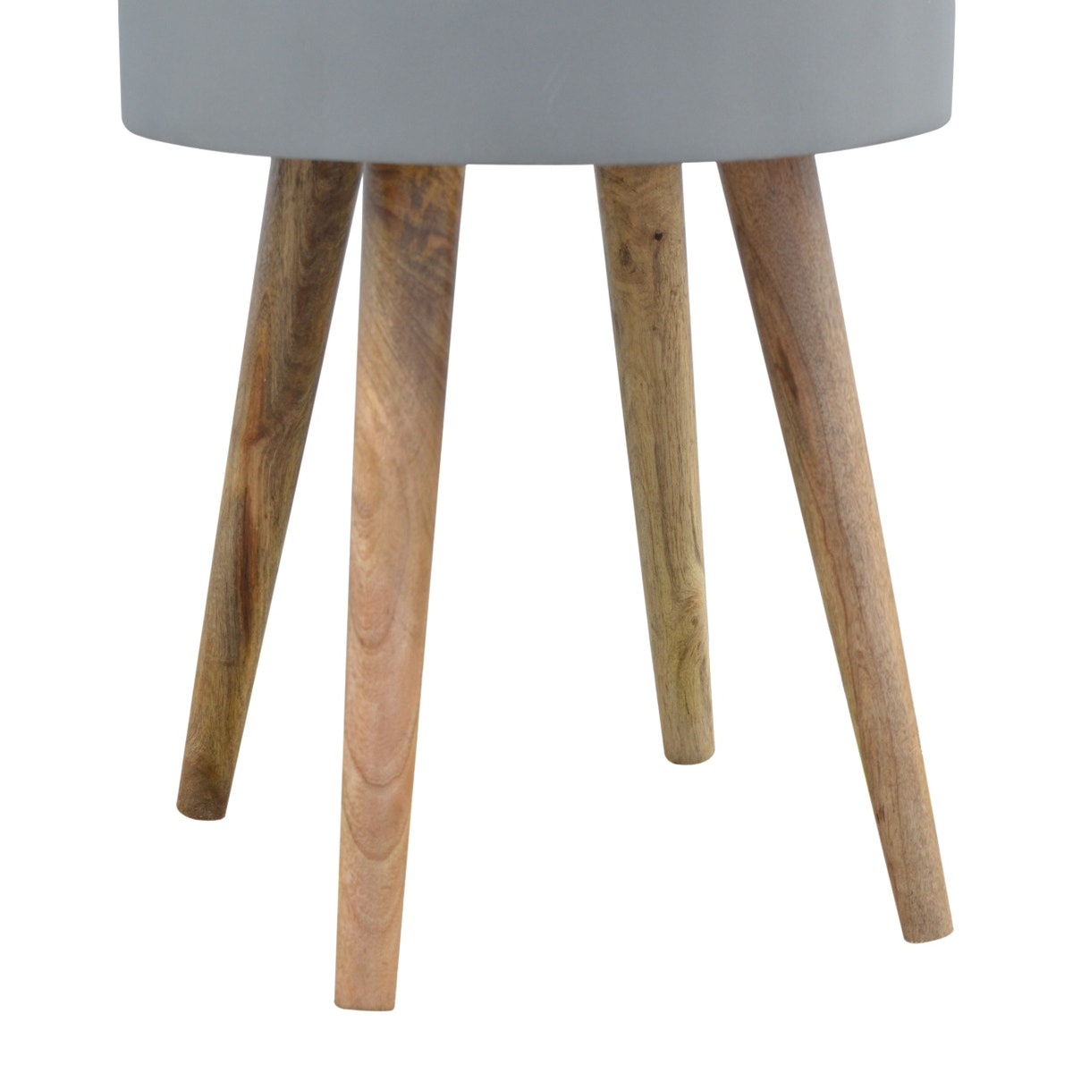 Grey Painted End Table Accent Piece | Oak-Ish Solid Mango Wood