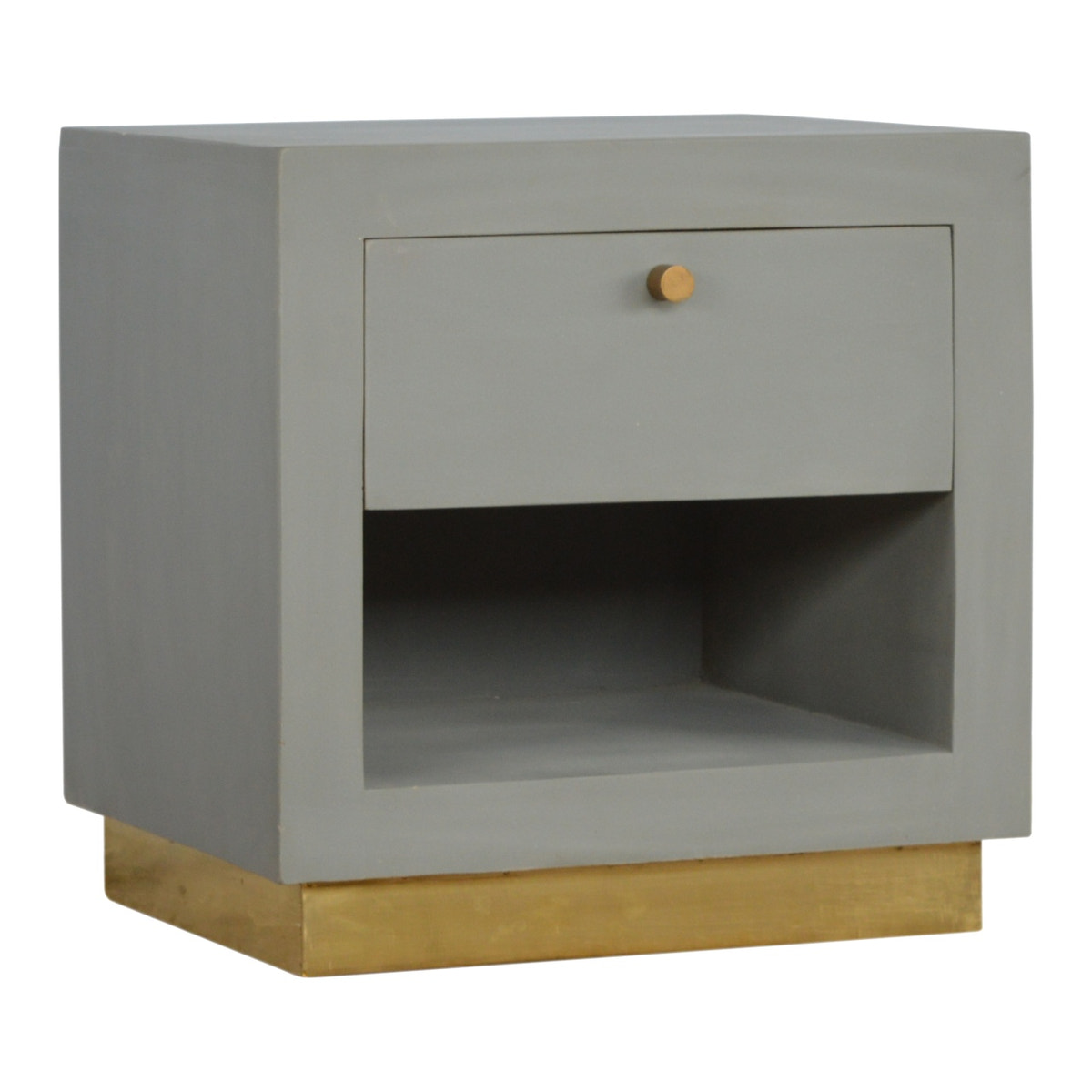 Cement Bedside with Open Slot Bedside Table