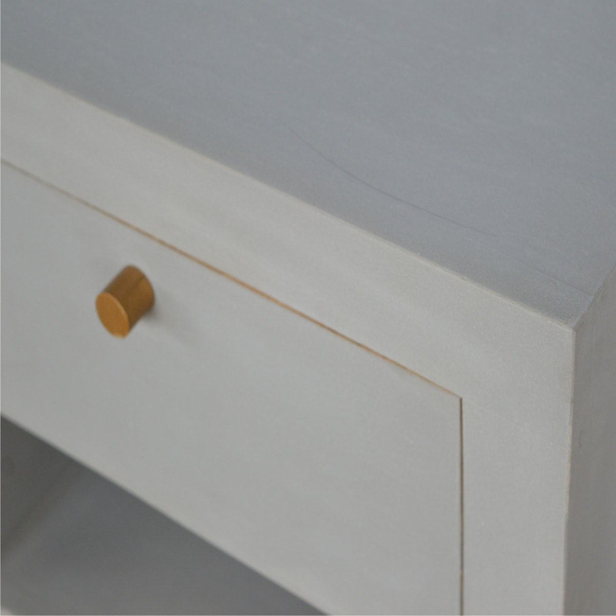 Cement Bedside with Open Slot Bedside Table