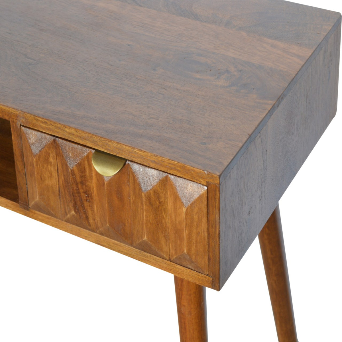 Chestnut Prism Writing Desk | Hand-Carved
