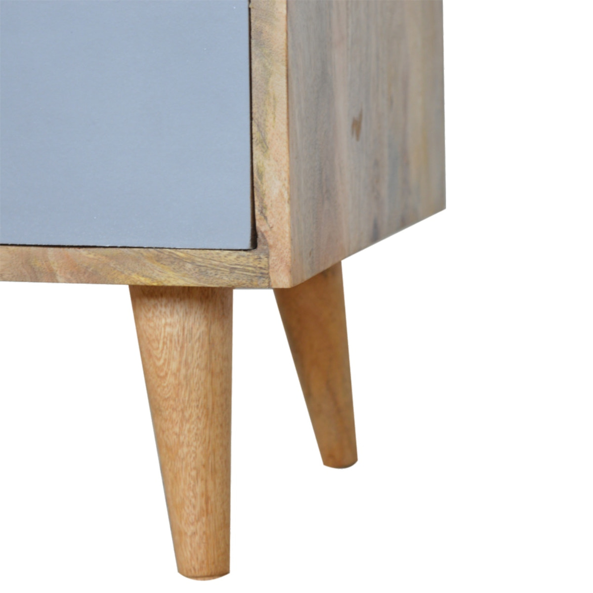 Grey Painted Cut-out Bedside Table