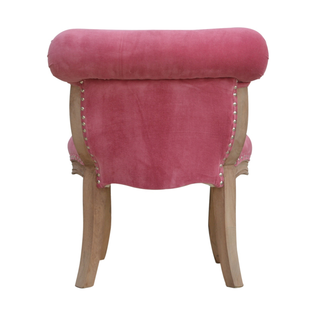 Pink Velvet Studded Chair | Cotton Velvet