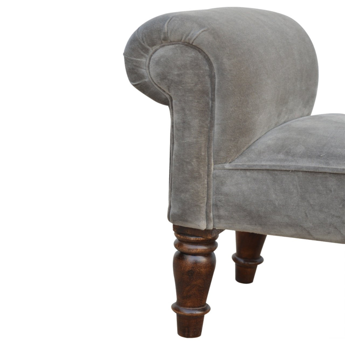 Grey Velvet Bench | Cotton Velvet
