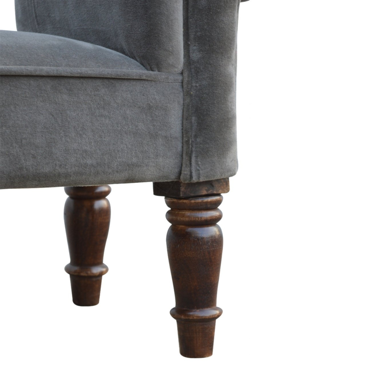 Grey Velvet Bench | Cotton Velvet