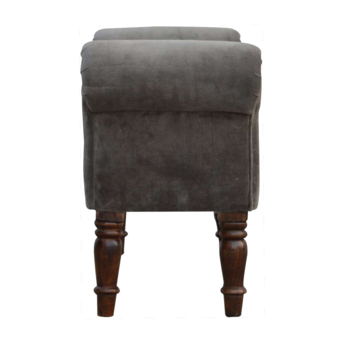 Grey Velvet Bench | Cotton Velvet