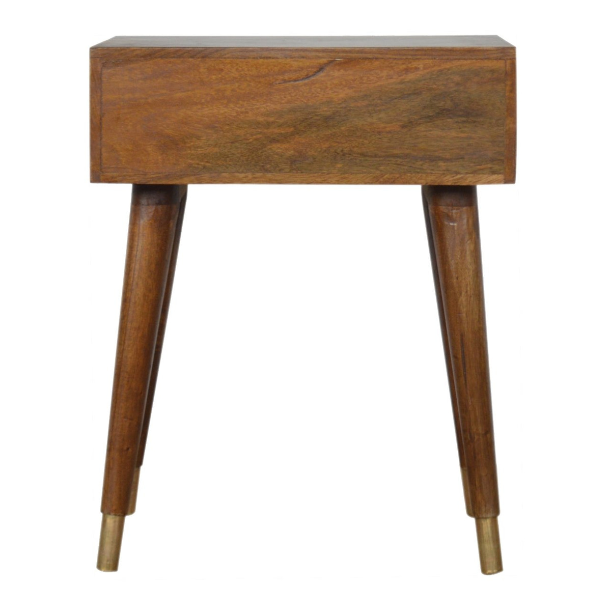 Chestnut Brass Cut out Bedside Table