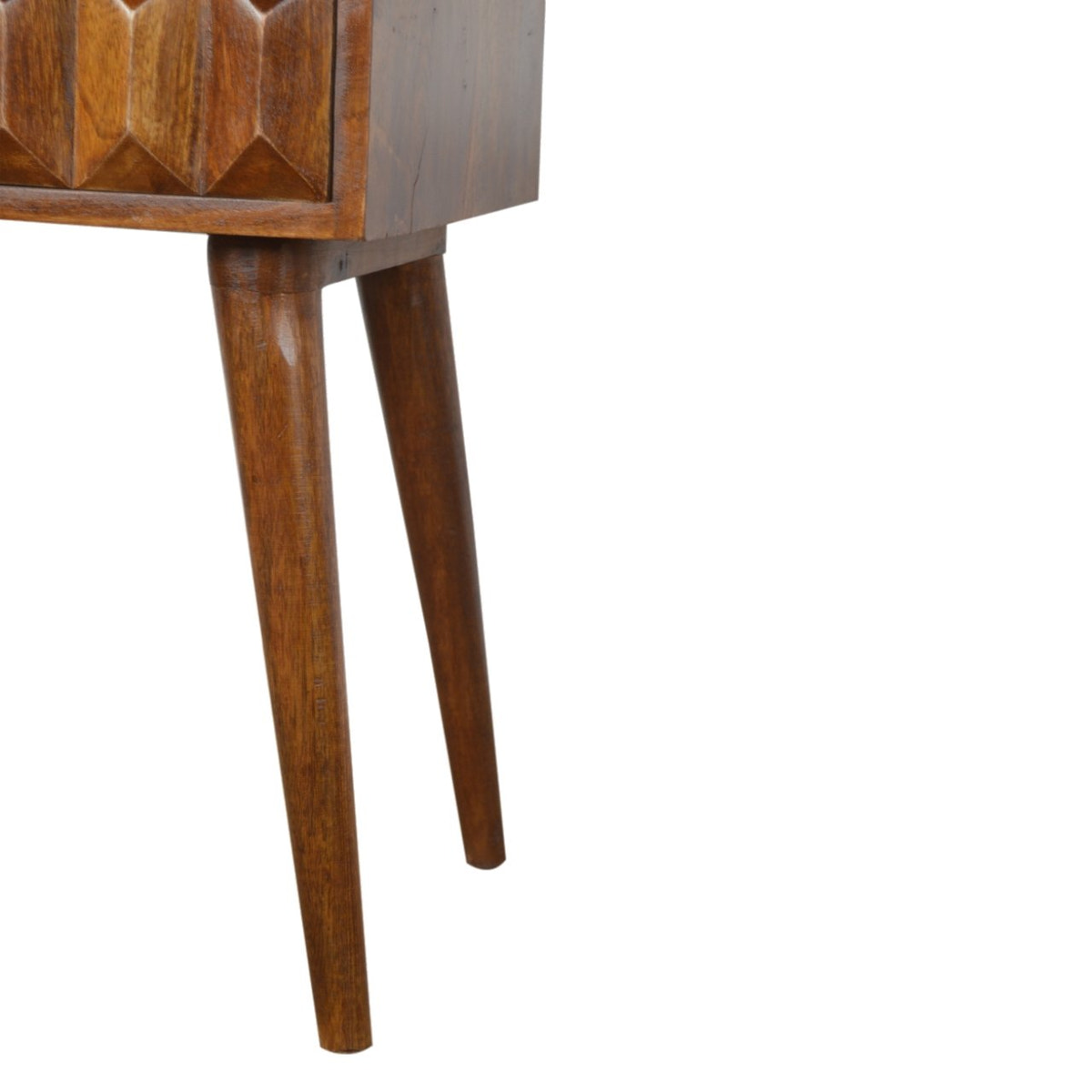 Carved Chestnut Bedside Table | Hand-Carved