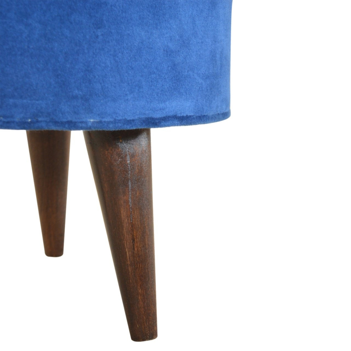 Royal Blue Velvet Nordic Footstool | Cotton Velvet