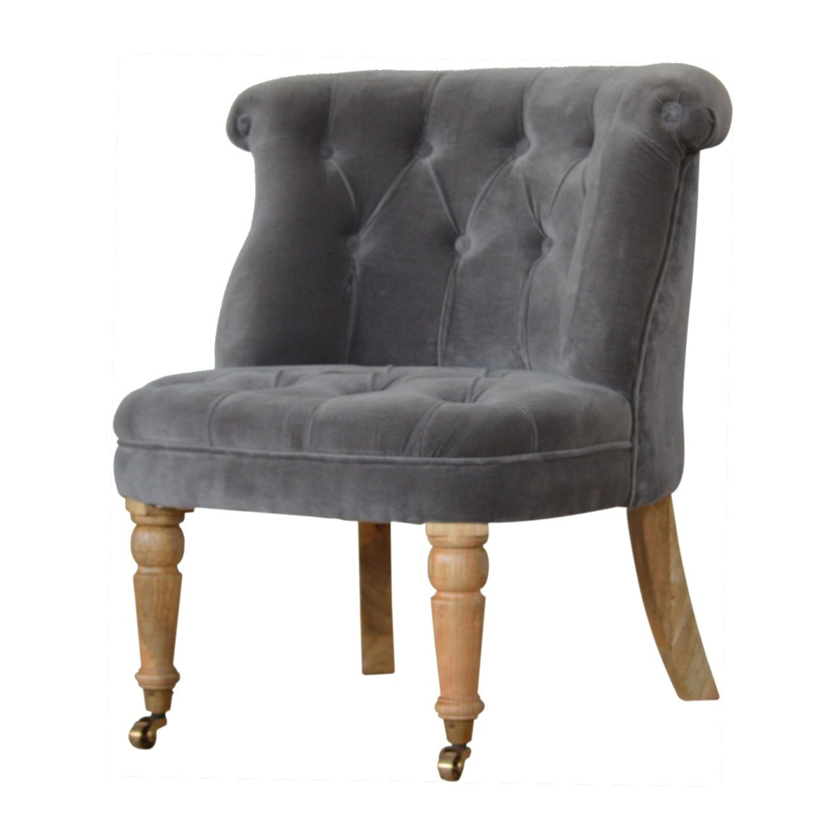 Grey Velvet Accent Chair | Cotton Velvet