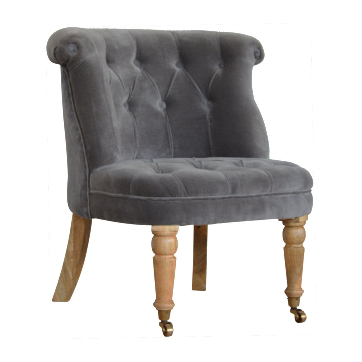 Grey Velvet Accent Chair | Cotton Velvet