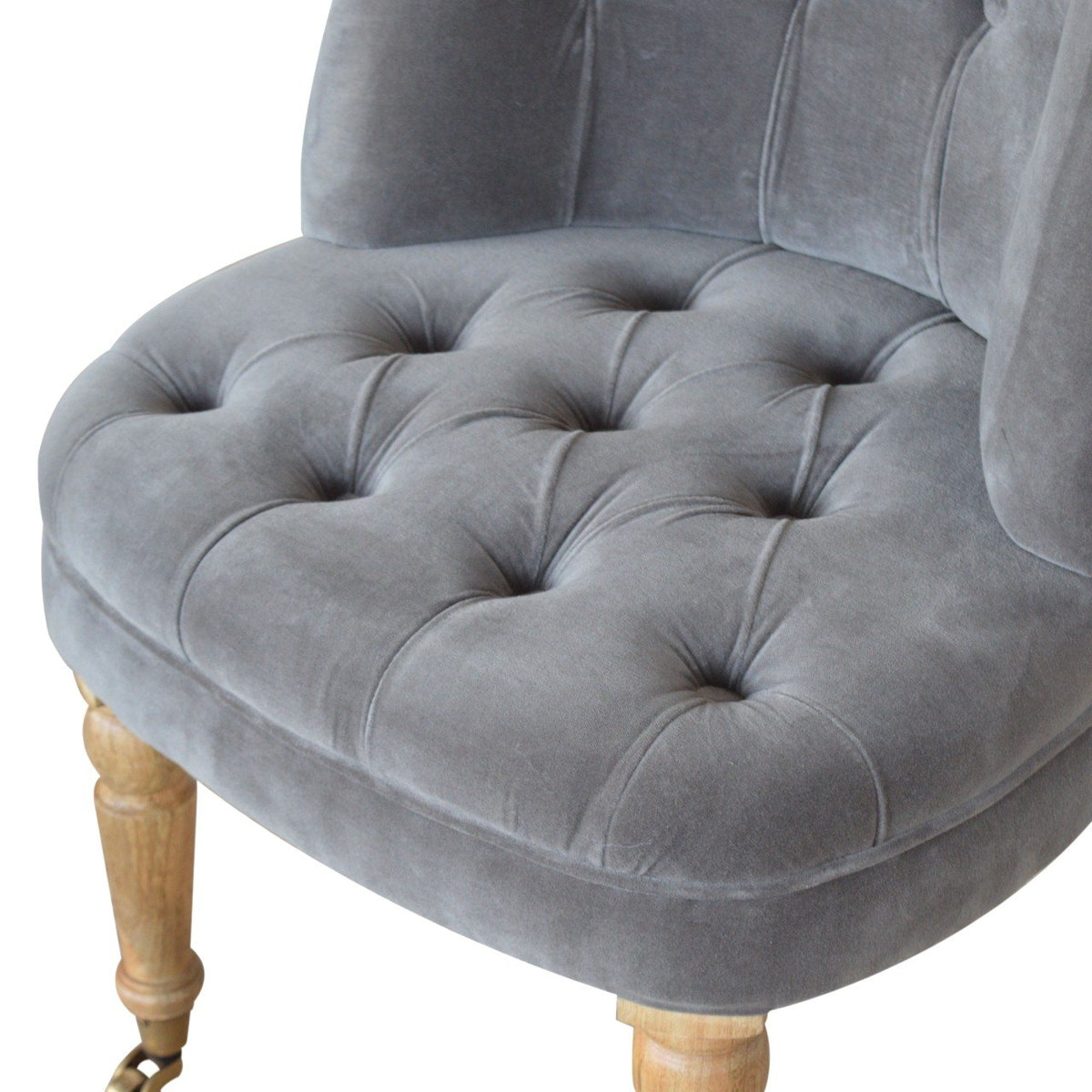 Grey Velvet Accent Chair | Cotton Velvet