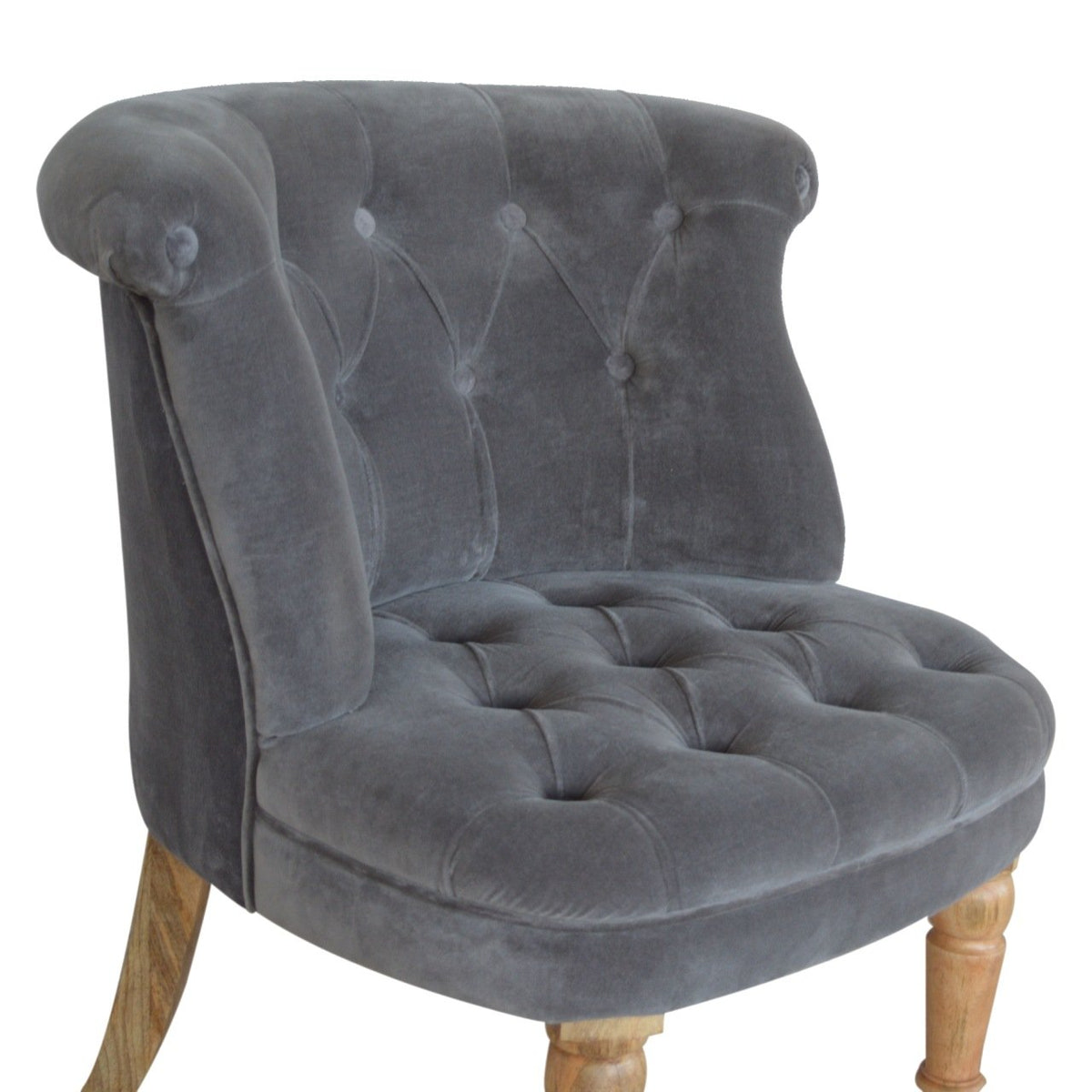 Grey Velvet Accent Chair | Cotton Velvet