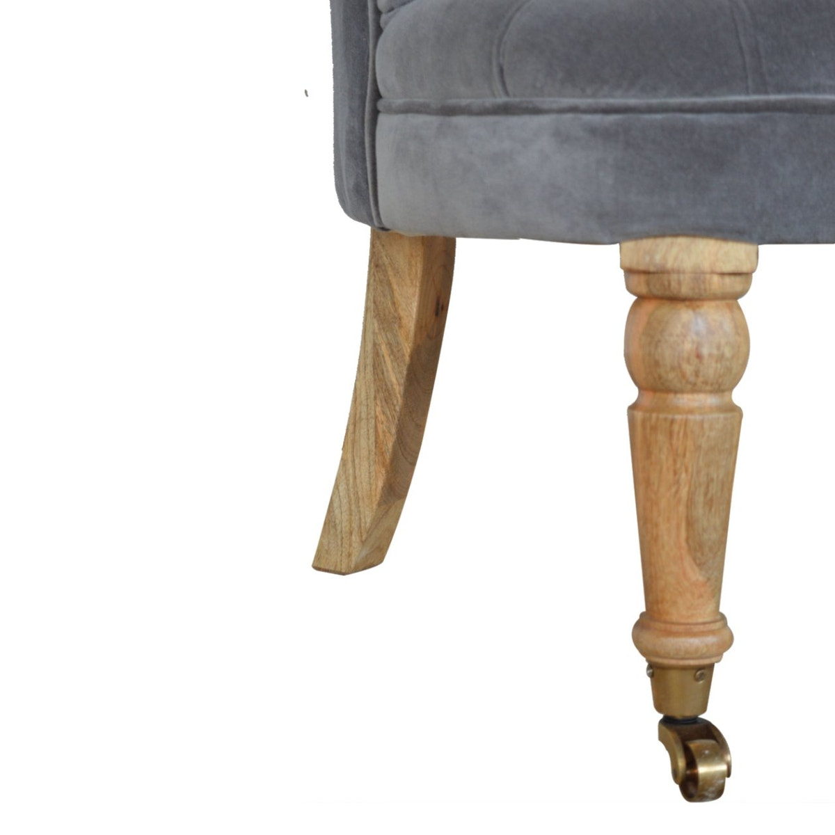 Grey Velvet Accent Chair | Cotton Velvet