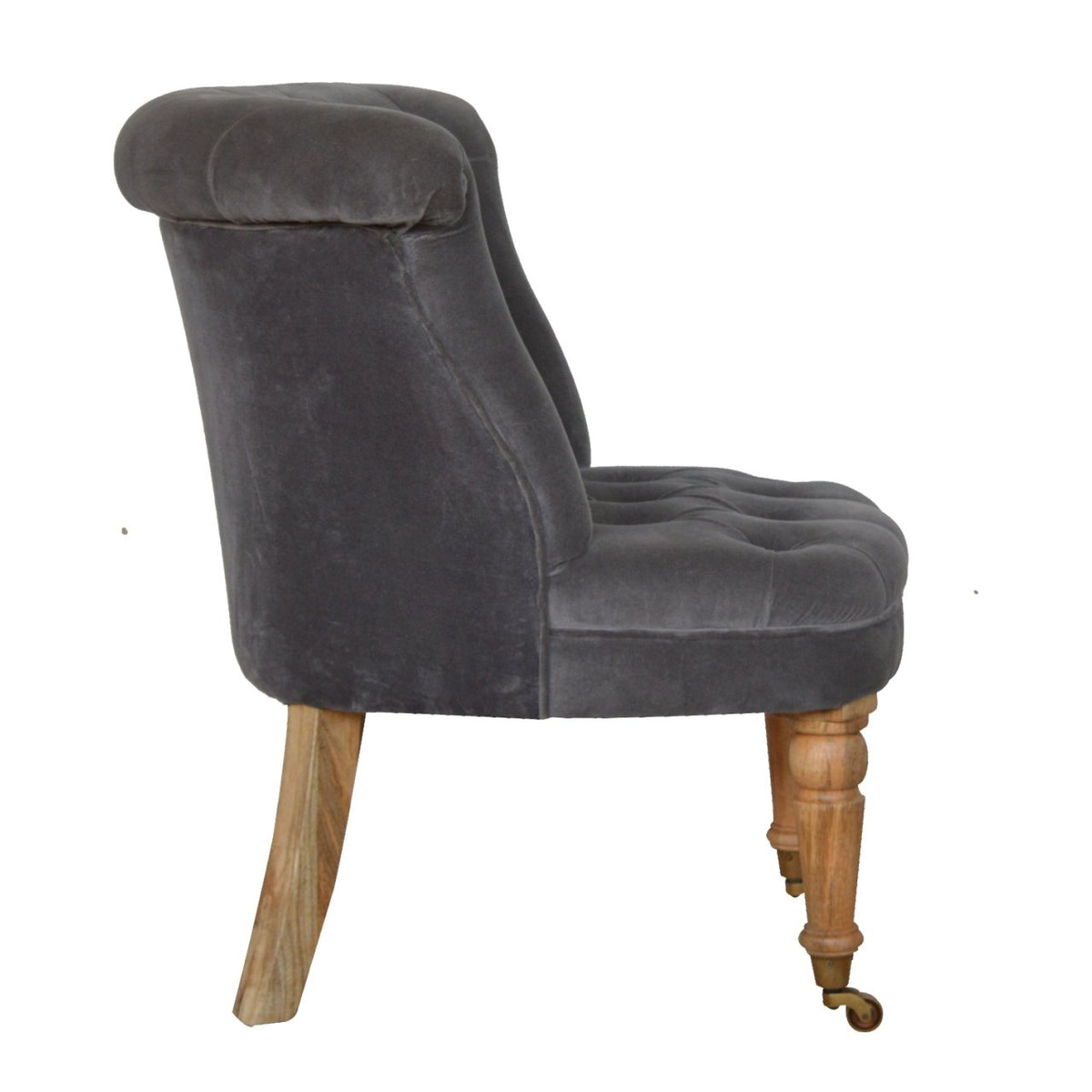 Grey Velvet Accent Chair | Cotton Velvet