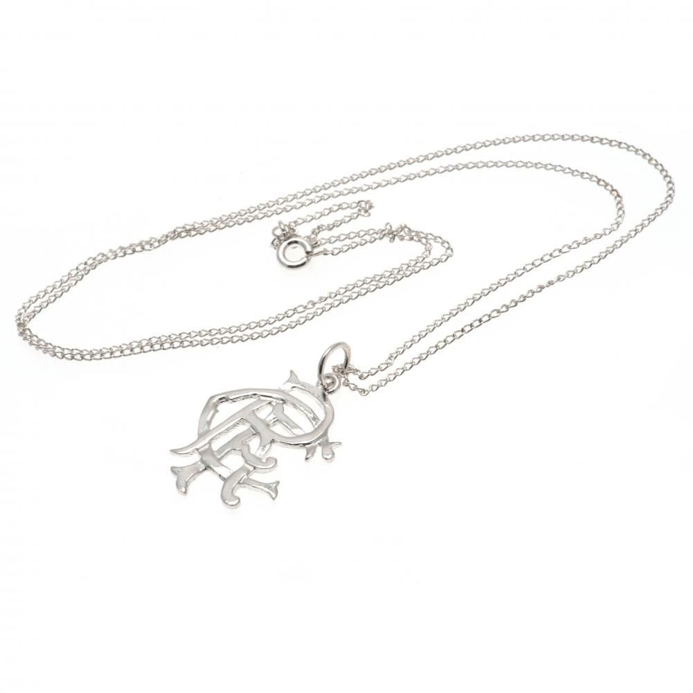 Large Rangers FC Sterling Silver Pendant & Chain with Iconic Scroll Crest