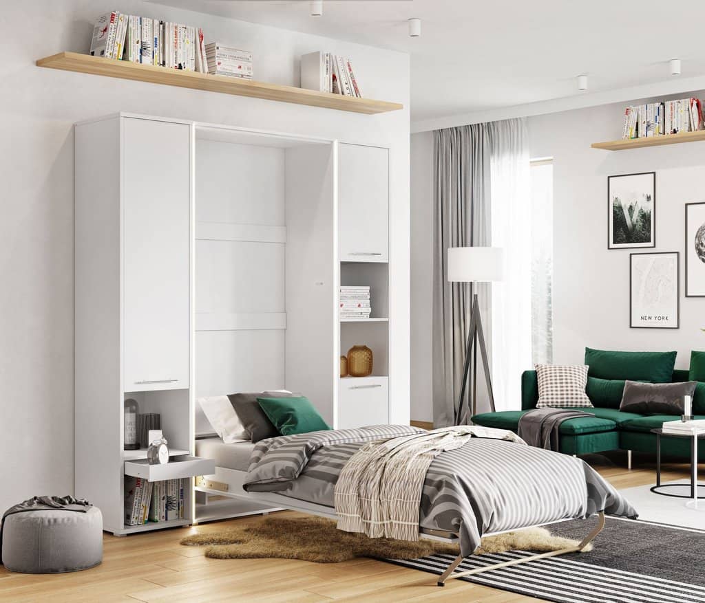 Vertical Folding Wall Bed – Single 90cm | Space Saving Pull Down Bed with Spring Mechanism & Safety Lock
