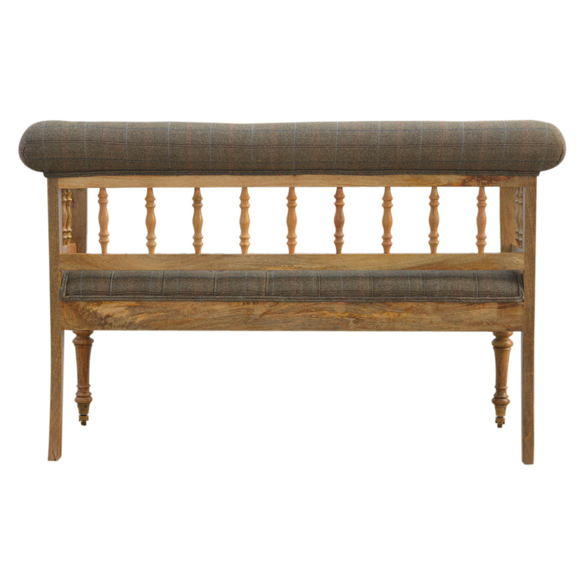 Multi Tweed Deep Button Bench | Oak-Ish