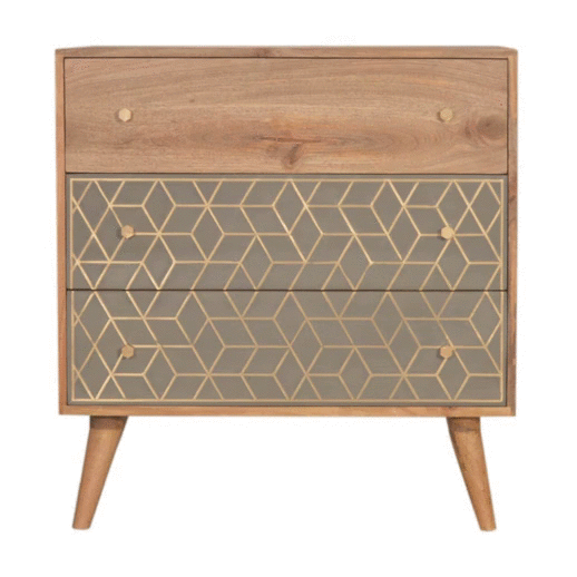 Dice Chest of Drawers | Oak Solid Mango Wood