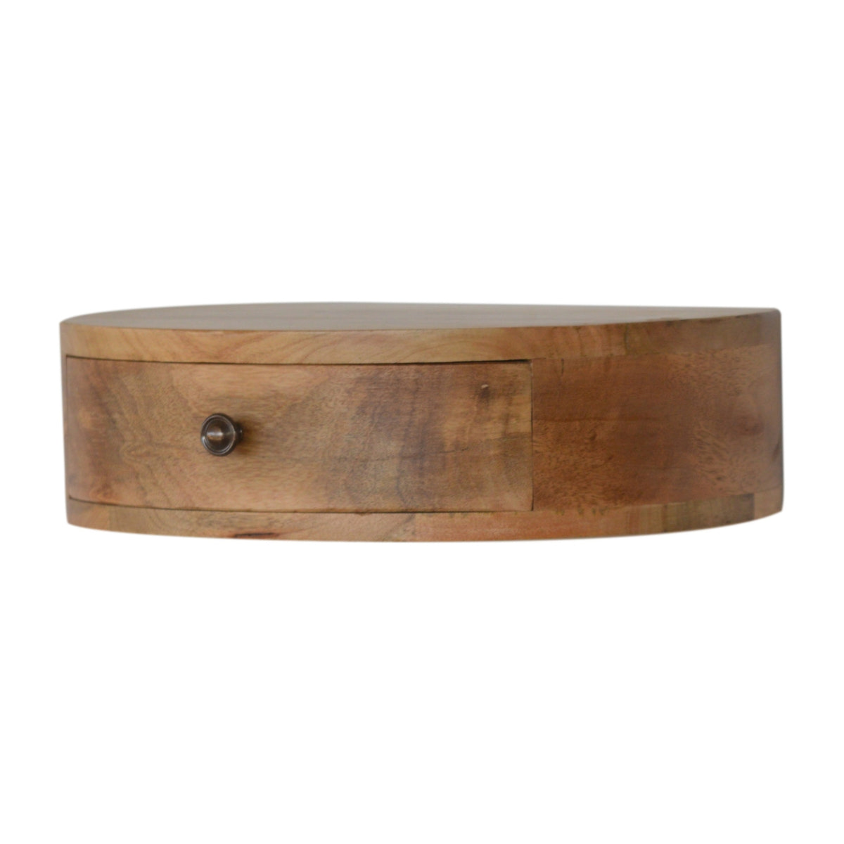 Wall Mounted Rounded Bedside Table | Oak-Ish Solid Mango Wood Wall-Mounted