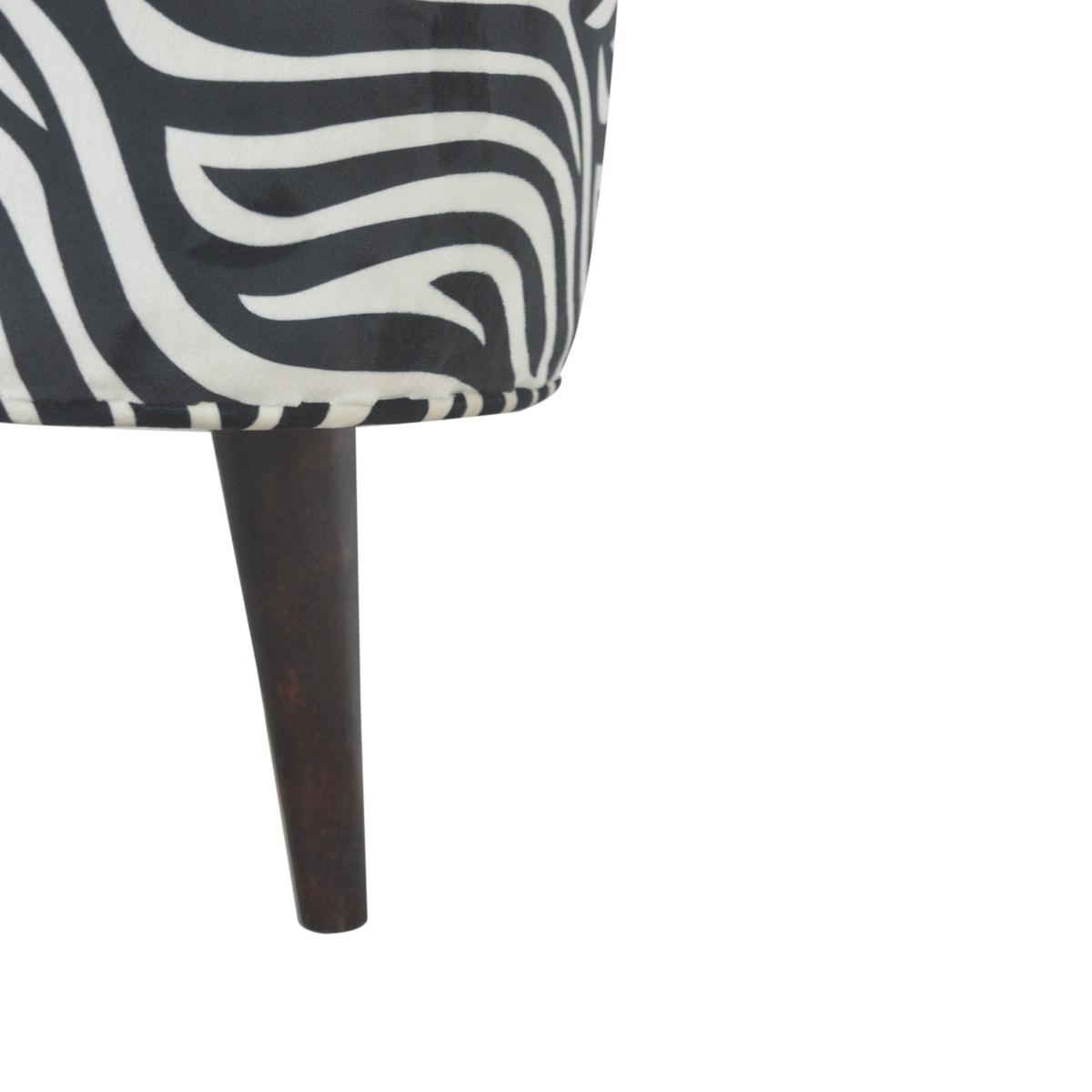 Zebra Nordic Style Footstool | Cotton Velvet