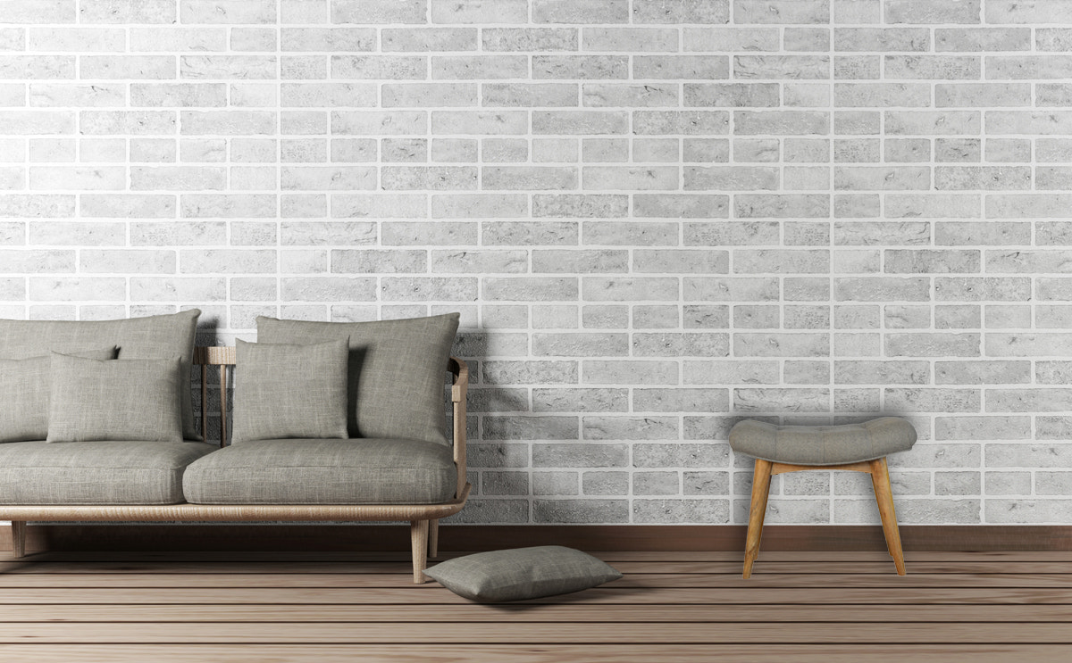 Curved Grey Tweed Bench | Oak-Ish