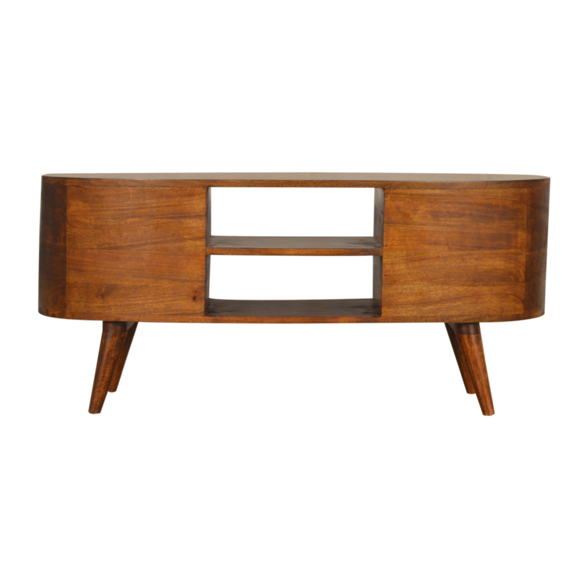 Chestnut Wave Entertainment Unit Chest of Drawers