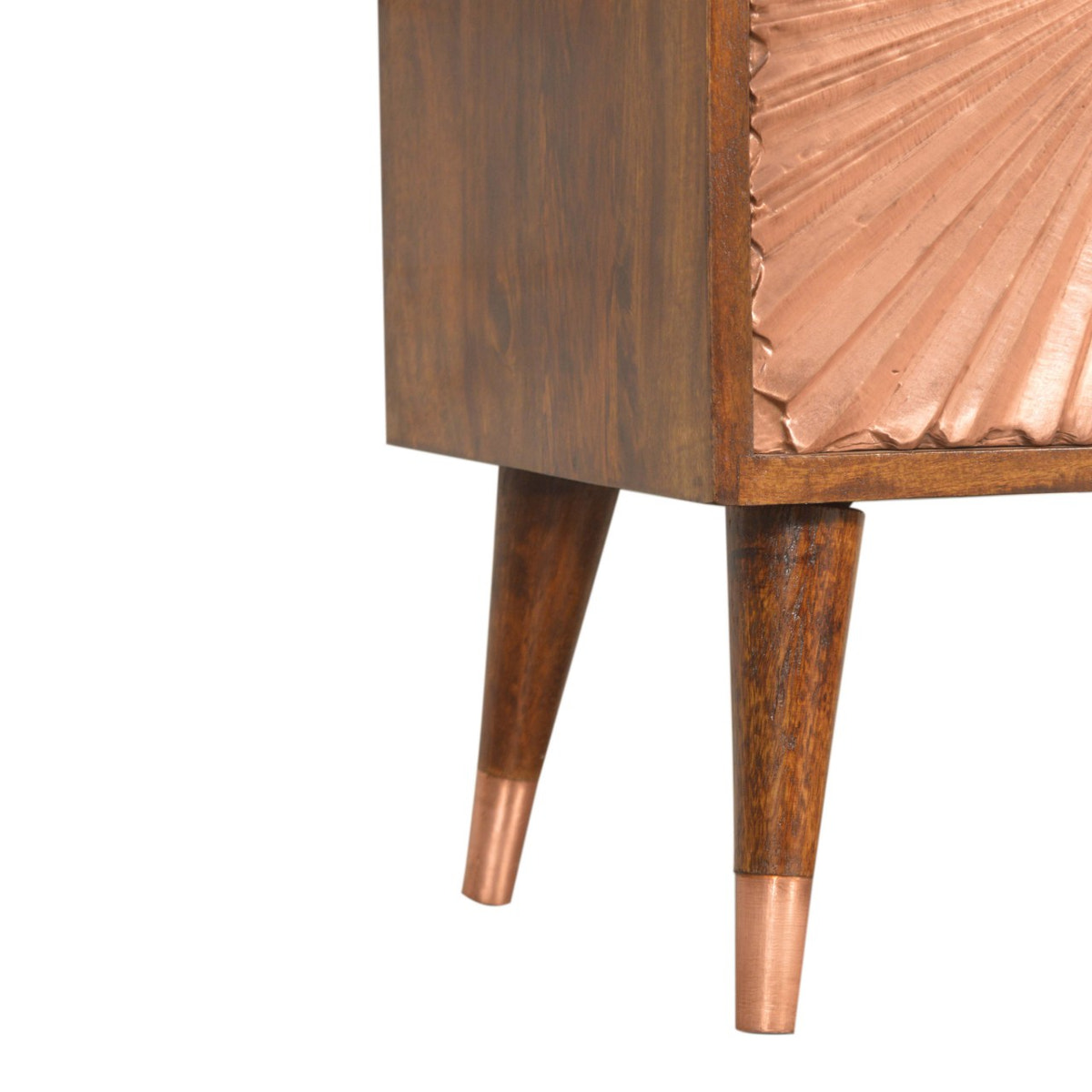 Manila Copper Bedside Table | Chestnut Mango Wood