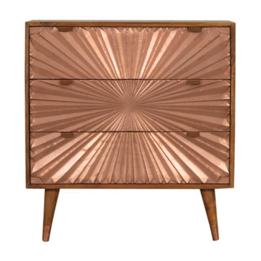 Manila Copper Chest of Drawers | Chestnut Mango Wood