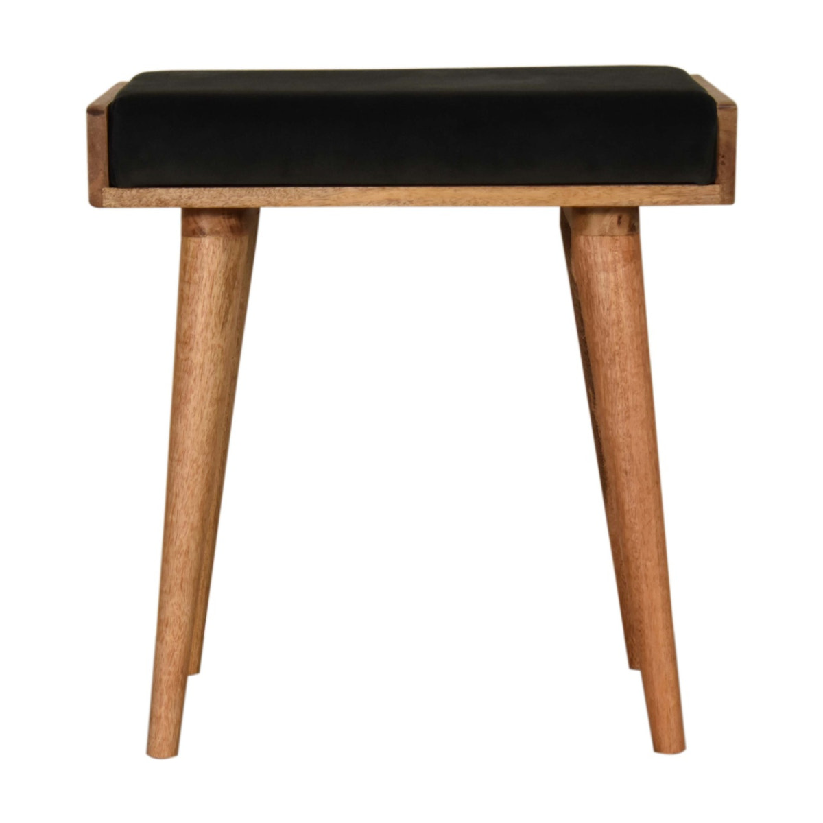 Emerald Velvet Tray Style Footstool | Cotton Velvet