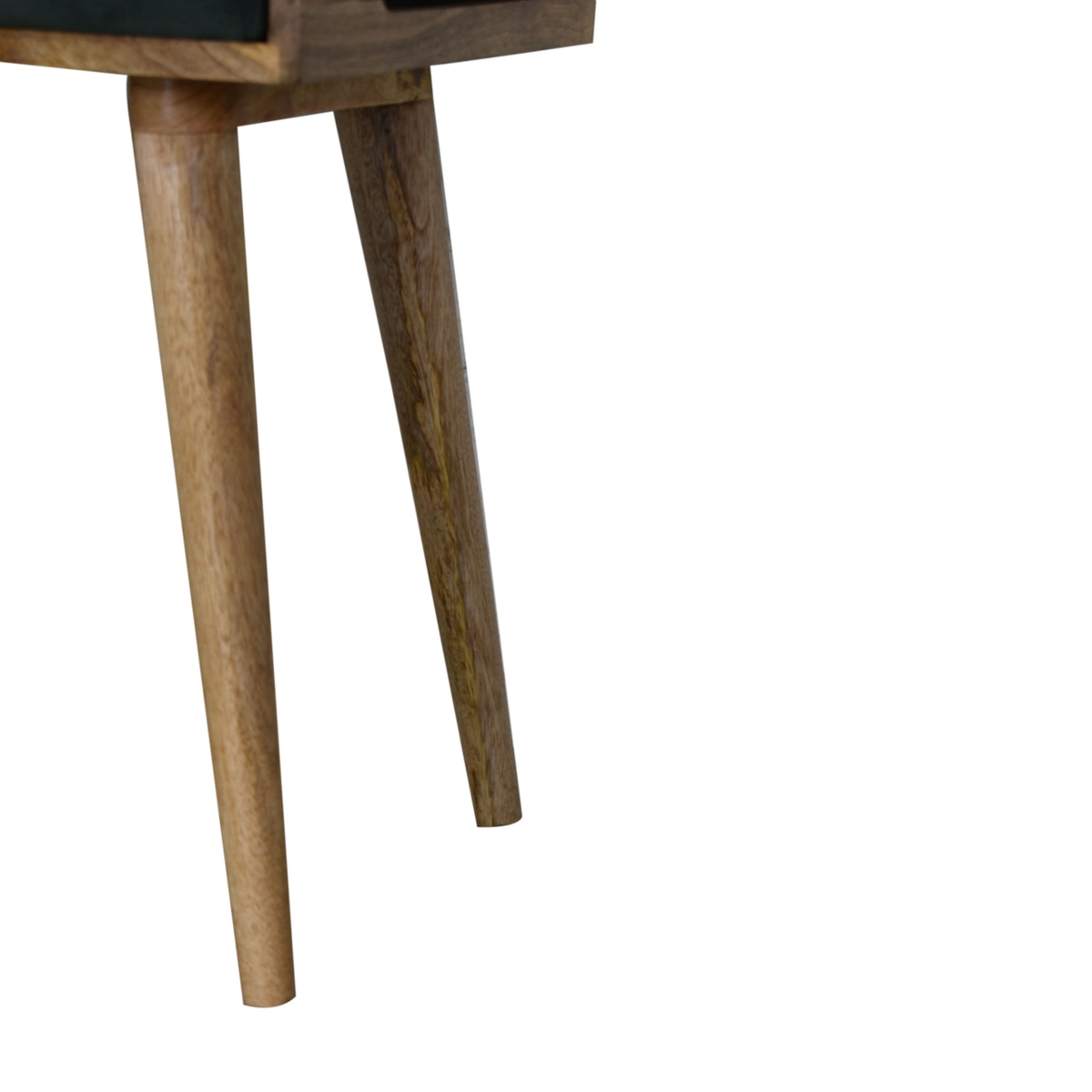 Emerald Velvet Tray Style Footstool | Cotton Velvet