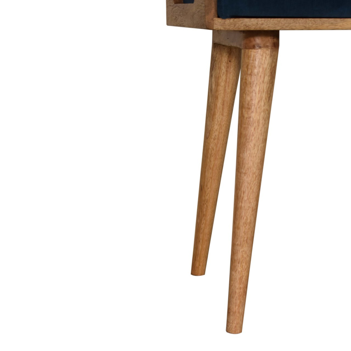Teal Velvet Tray Style Footstool | Cotton Velvet