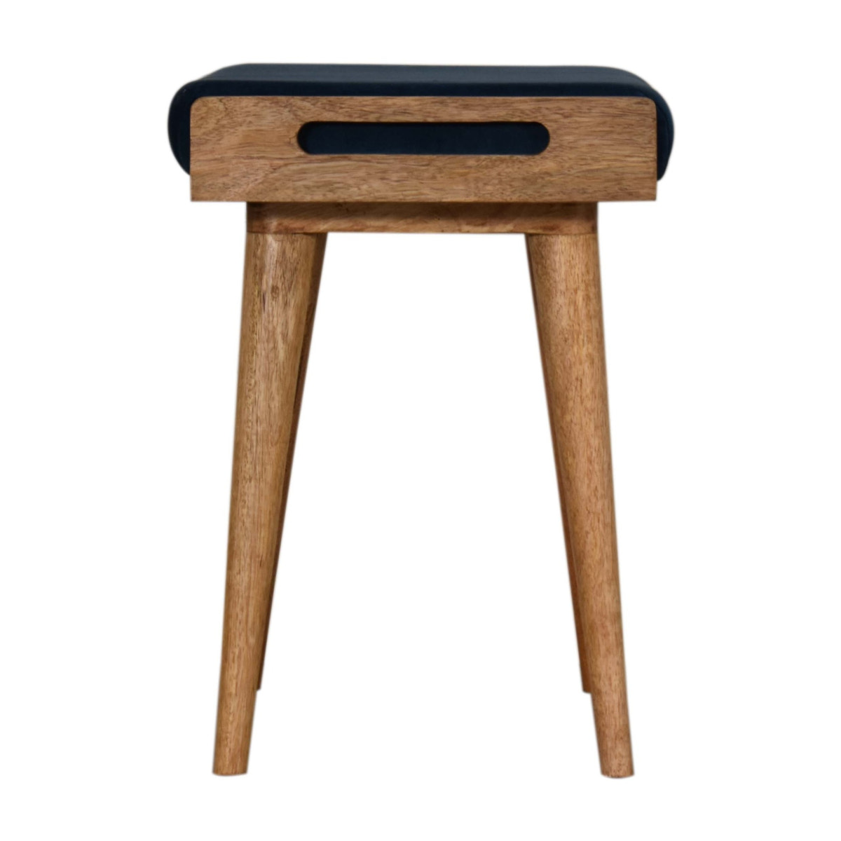 Teal Velvet Tray Style Footstool | Cotton Velvet